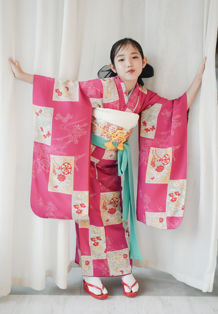 牡丹色に桜色紙