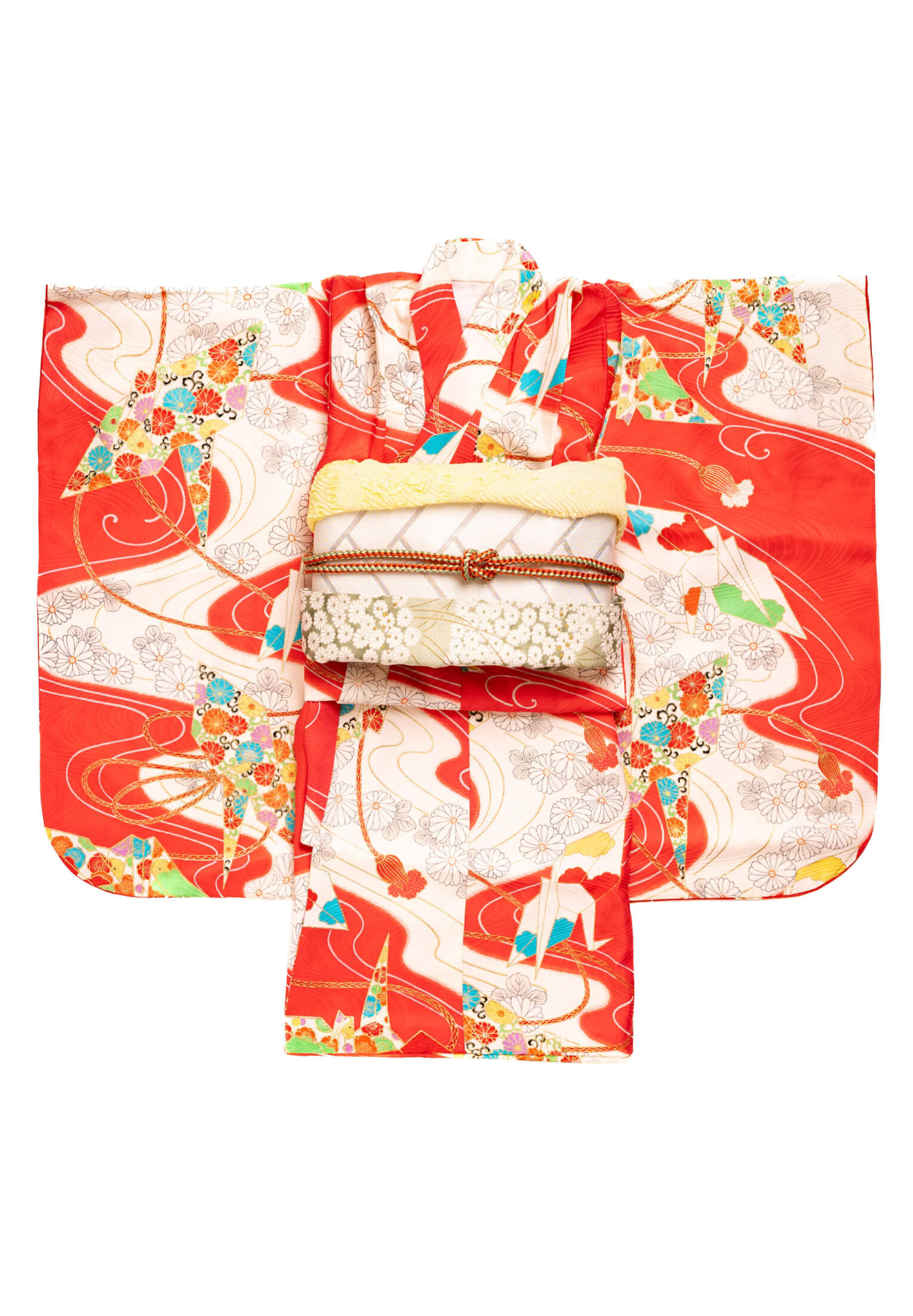 紅赤に華折鶴