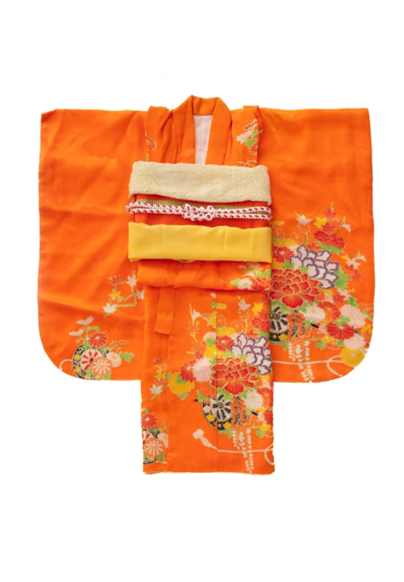 朱色に花御所車