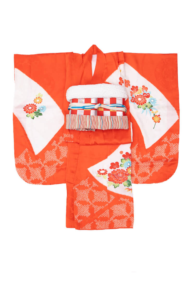 赤丹に花色紙