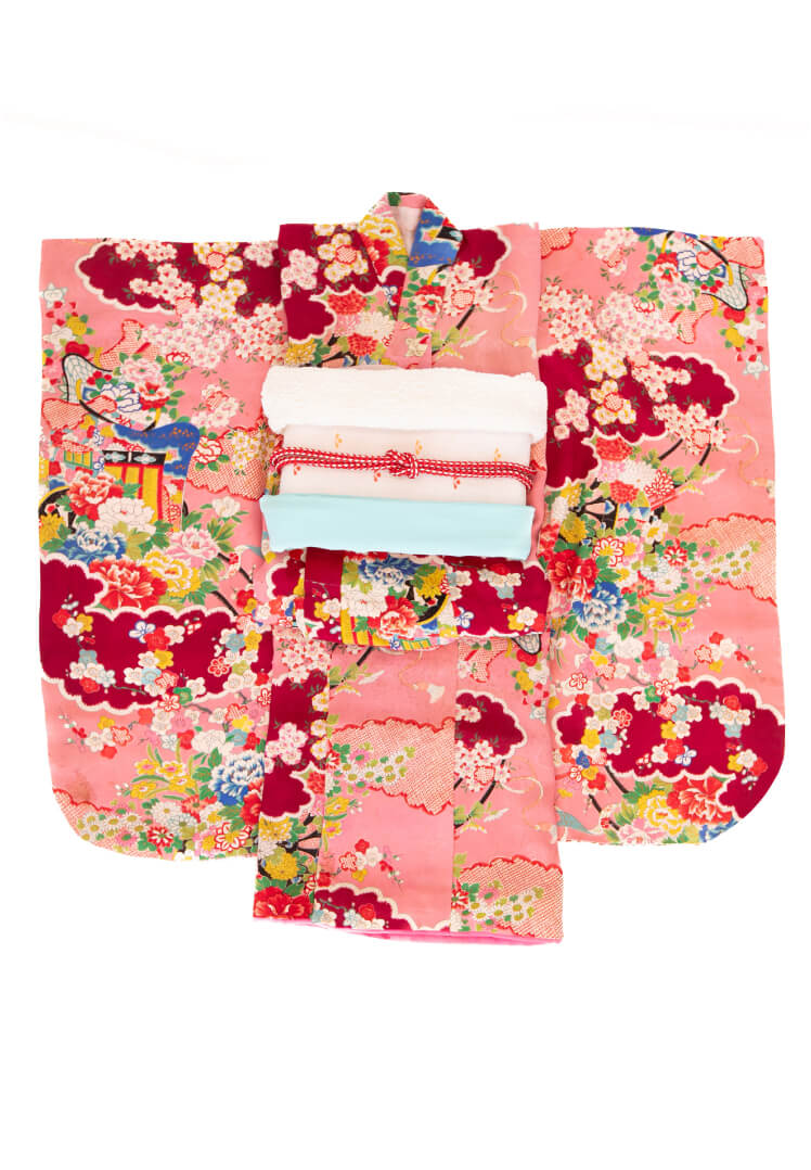 桃色に花景色