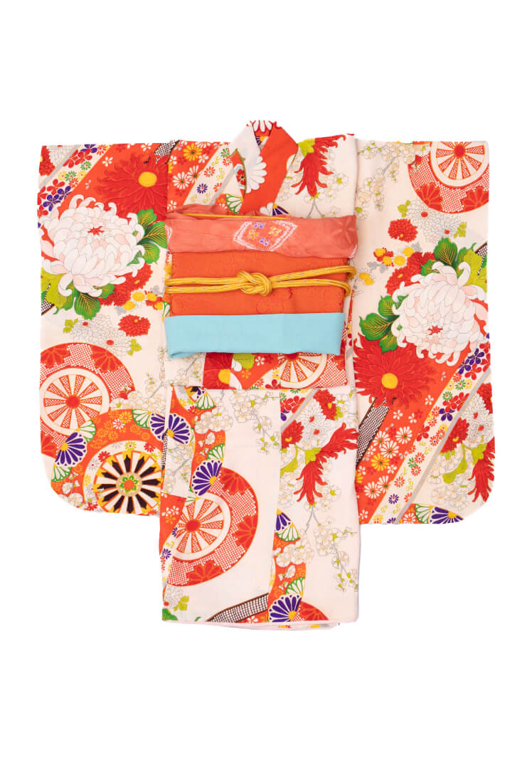 菊桜と花車